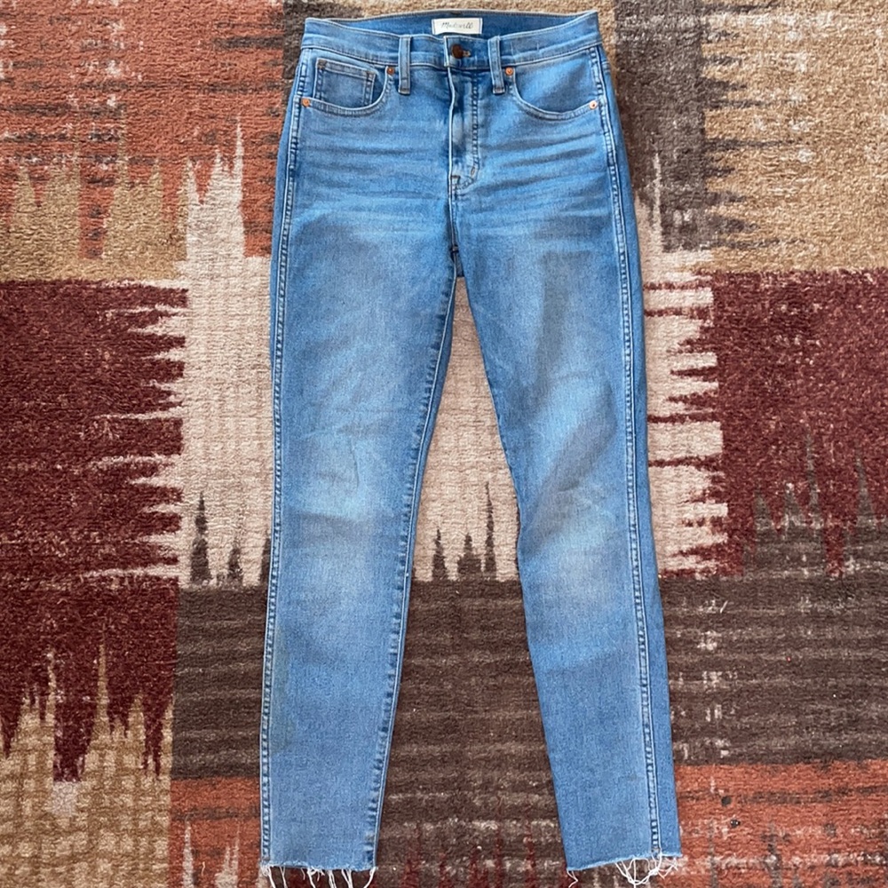 Madewell 10" High-Rise Skinny Blue jeans Raw Hem - Picture 4 of 10